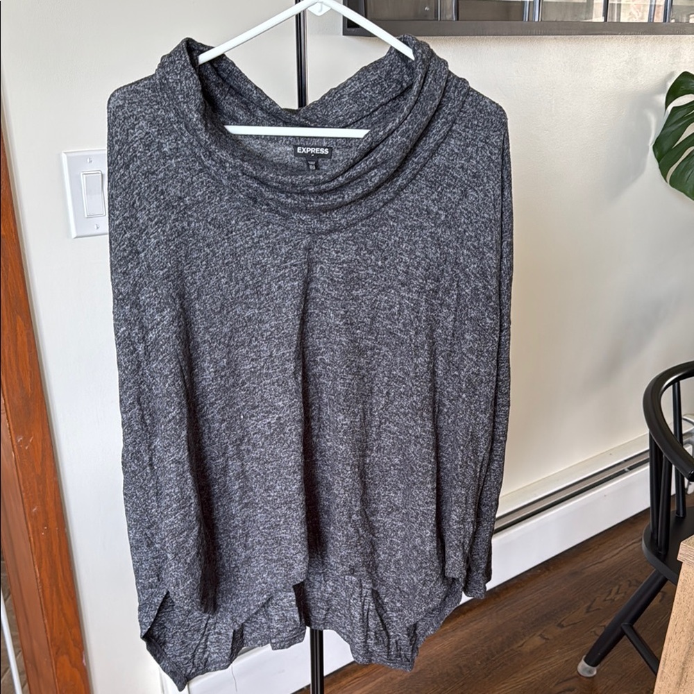 Express Gray Cowl Neck Sweater